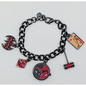Harley Quinn DC Comics Charm Bracelet Watch Quartz Stainless Steel Case